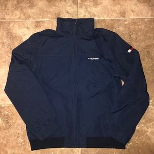 Navy Tommy Hilfiger Windbreaker/with a hidden hood